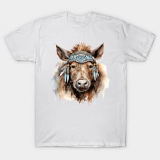 Watercolor Boho Wild Pig T-Shirt